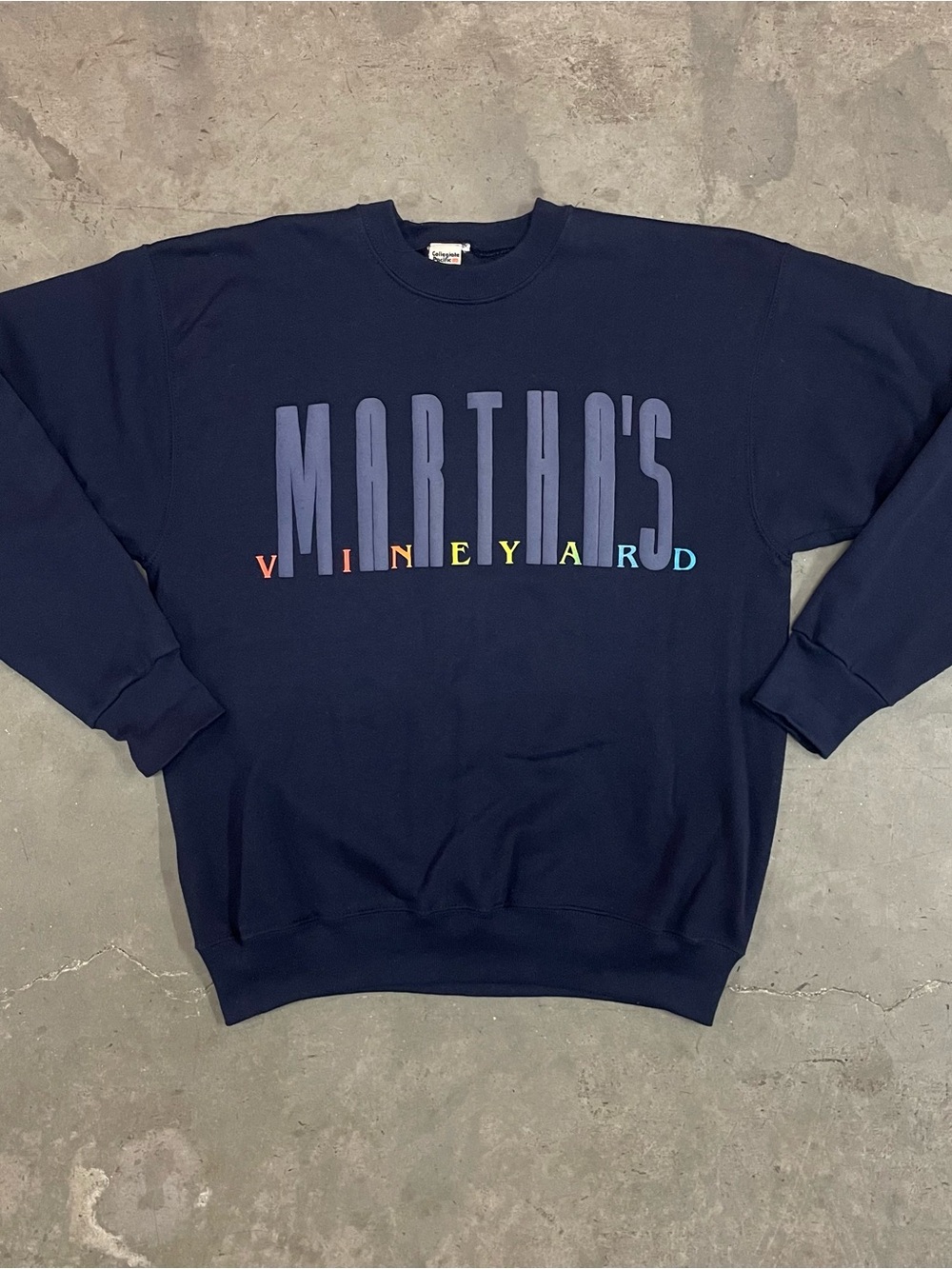 Vintage 1980s Collegiate Pacific Martha's Vineyard Embossed Crewneck Sweatshirt